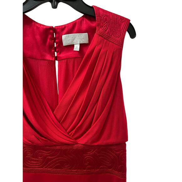 Badgley Mischka Red Silk Dress - Picture 2 of 6